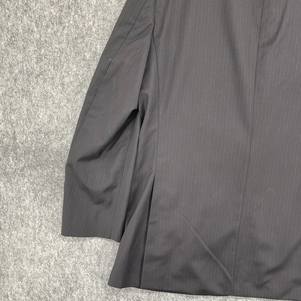 John Varvatos Blazer 42L Mens Pinstripe Black Two Button Suit Jacket